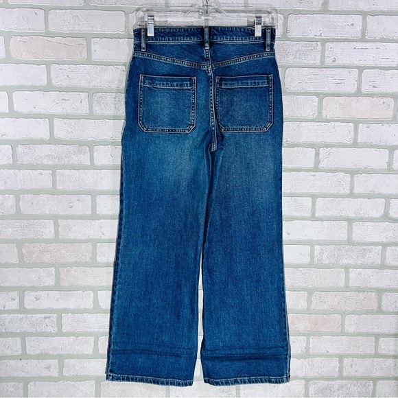 Vince High Waist Blue Crop Wide Trouser Jeans Size 28 - Picture 5 of 9